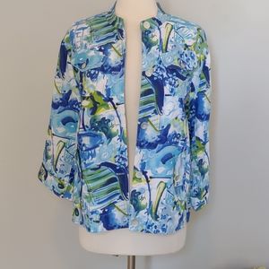 Linen Shacket Shirt Blue 16 Company Collection Cargo Pockets